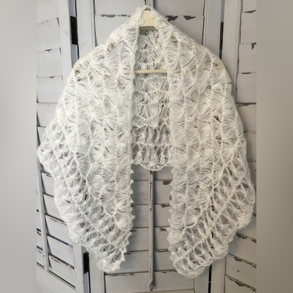 Mohair crochet shoulder wrap/scarf